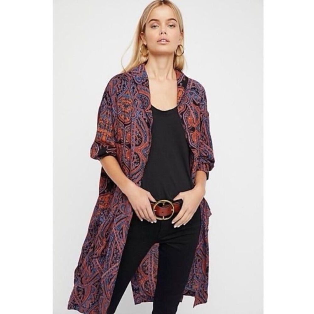 Free People Multicolor Paisley Kimono Top